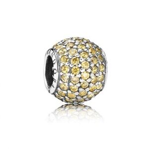 Pandora pave Silver and Yellow Crystal Charm
